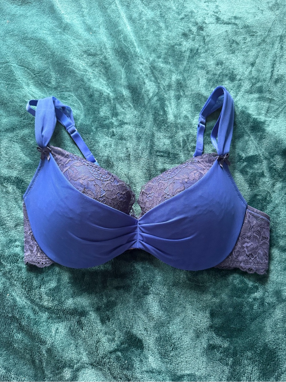 Adore Me Blue Lace Push-Up Bra